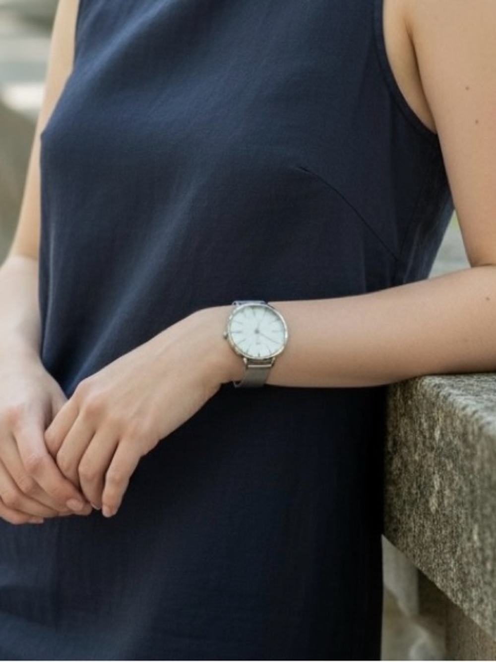 Skagen Silver Stainless Steel Watch with White Dial NWT